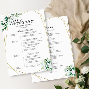4 Jours Programme de Mariage Géométrie Verdure