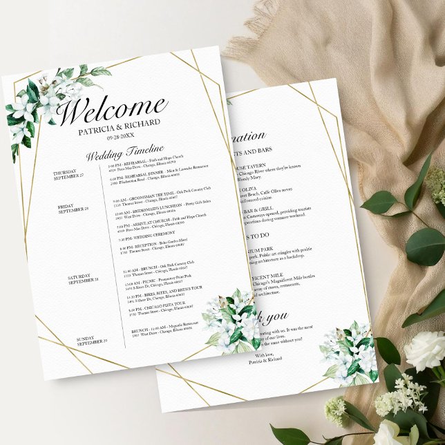 4 Jours Programme de Mariage Géométrie Verdure (Créateur téléchargé)