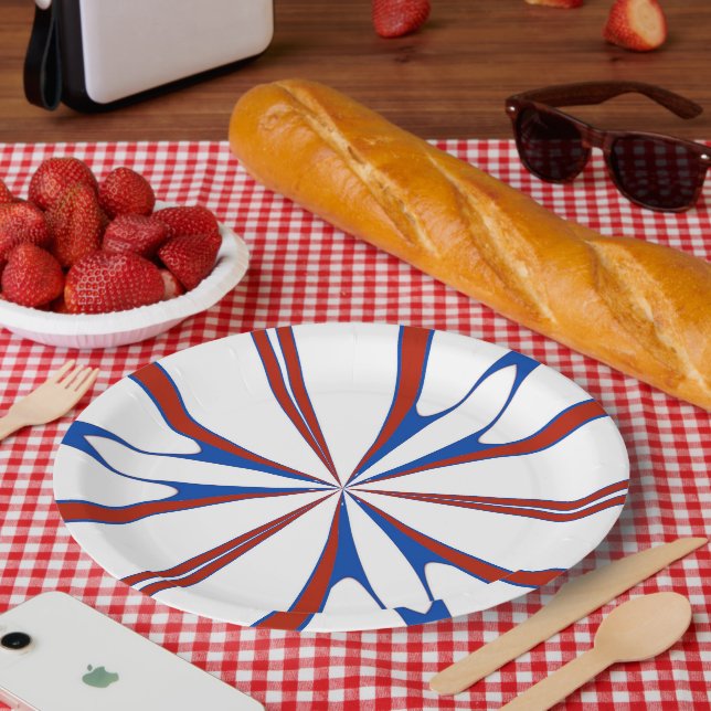 4 juillet 001 Assiette en papier (Pique-nique)