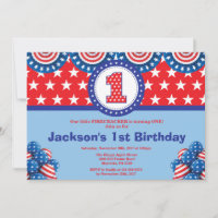 4 juillet 1er Invitation à l'anniversaire