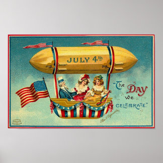4 juillet - Aéronefs - Poster d'art Vintage