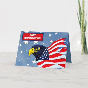 4 juillet, aigle, carte postale vintage