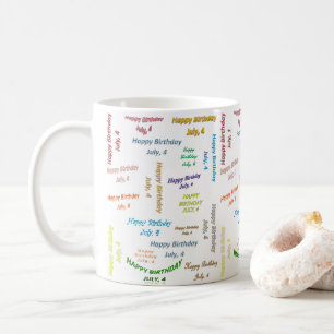 4 juillet, Anniversaire Mug
