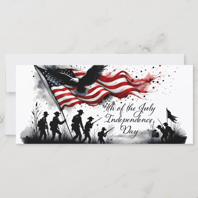 4 juillet art patriotique avec drapeau et soldats (Devant)