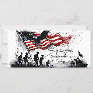 4 juillet art patriotique avec drapeau et soldats