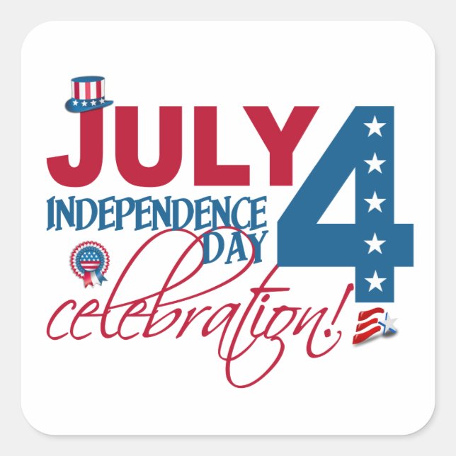 4 JUILLET Autocollants de fête (Devant)