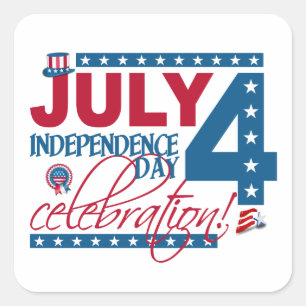 4 JUILLET Autocollants de fête