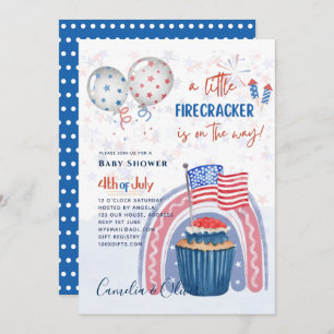 4 juillet BABY SHOWER INVITATION Firecracker Cupca