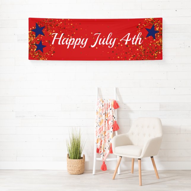 4 juillet Bannière personnalisée intérieure (En situation)