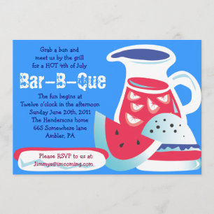 4 juillet Bar-B-Que Invitation à la fête d'été