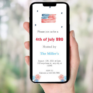 4 juillet BBQ party Invitations téléphoniques