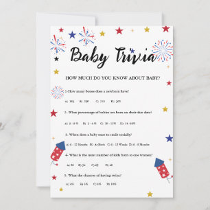 4 juillet Bébé trivia jeu de Baby shower Carte