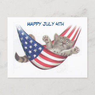 4 juillet Carte postale Fête du chat
