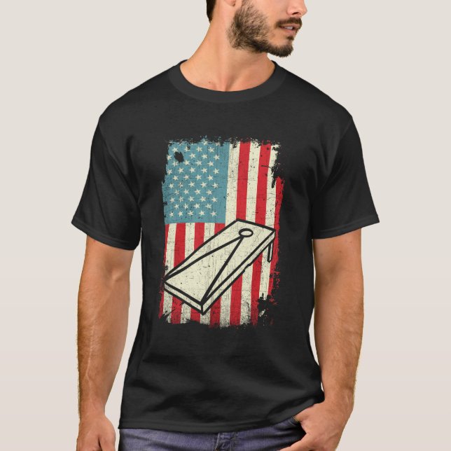 4 juillet Chemise American Drapeau Corn Hole Sweat (Devant)