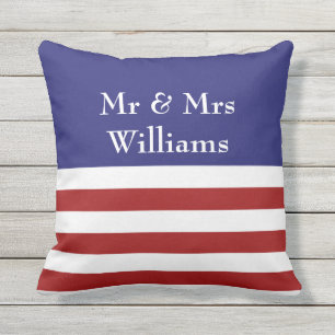 4 juillet coussin extérieur personnalisé