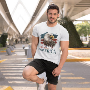 4 juillet Dieu de l'aigle bénisse les T-shirts hom