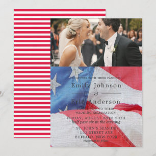 4 juillet Faire-part de mariage photo