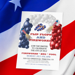 4 juillet Fête de l'Indépendance Flip Flops Feux d