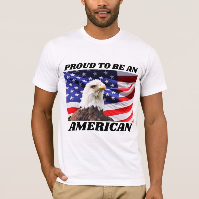 4 JUILLET FIER T-SHIRTS PATRIOTIQUES AMÉRICAINS (Devant)