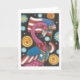 4 juillet FLAMANT ROSE ROSE GREETING CARTE Vide