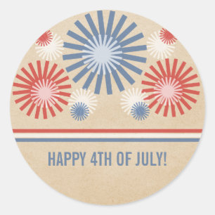 4 juillet Funky Fireworks & Stripes Stickers