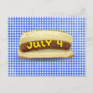 4 juillet Hot Dog sur En vichy carte postale