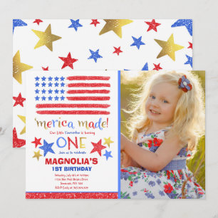 4 juillet Invitation anniversaire 4 juillet Parti