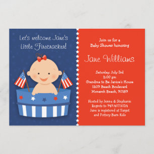4 juillet invitation de baby shower