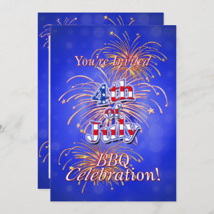 4 juillet invitation de barbecue de célébration
