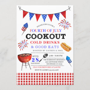 4 juillet invitation de BBQ