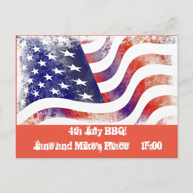 4 juillet invitation - message fait sur commande (Devant)