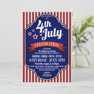 4 juillet Invitations du BBQ Party