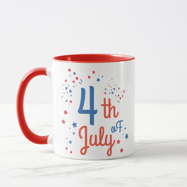 4 juillet Juillet 4 Mug Nom Customisé (Gauche)