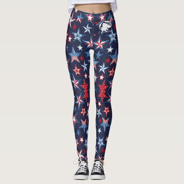 4 juillet Leggings avec logo blanc B&BE (Devant)