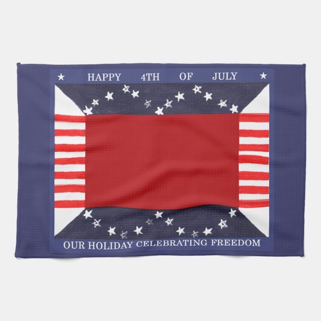 4 juillet Liberté Américaine MoJo Serviette de cui (Horizontal)