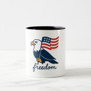 4 juillet Mug Liberté avec drapeau américain et ch