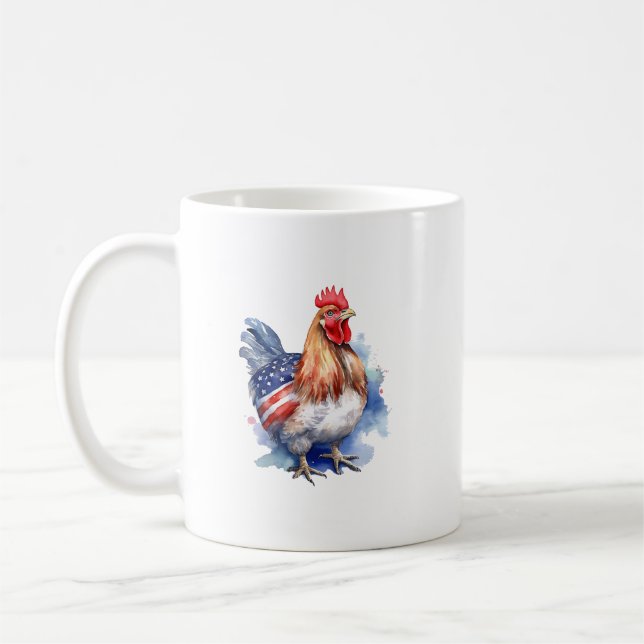 4 juillet Mug | Mug de poulet patriotique (Gauche)