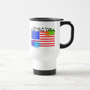 4 juillet Patriotic Travel Mug