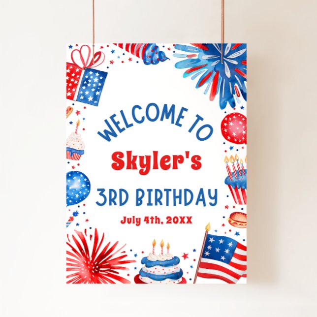 4 Juillet Patriotique 3ème anniversaire Affiche de (Créateur téléchargé)