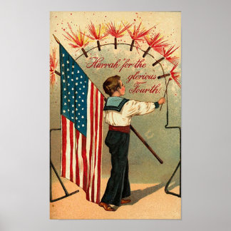 4 juillet - Poster d'art Vintage