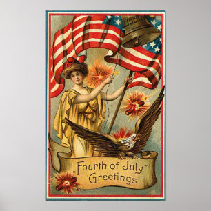 4 juillet - Poster d'art Vintage
