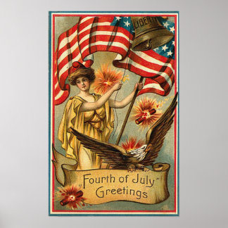 4 juillet - Poster d'art Vintage
