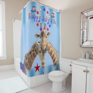 4 juillet rideau de douche Giraffe