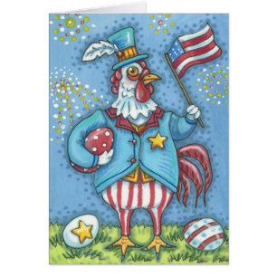 4 juillet ROOSTER, CARTE DE REMARQUE À POULET Vide