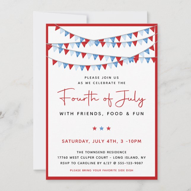 4 juillet rouge, blanc et bleu (Devant)