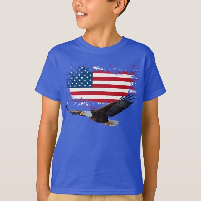 4 juillet T-shirt bleu enfant (Devant)