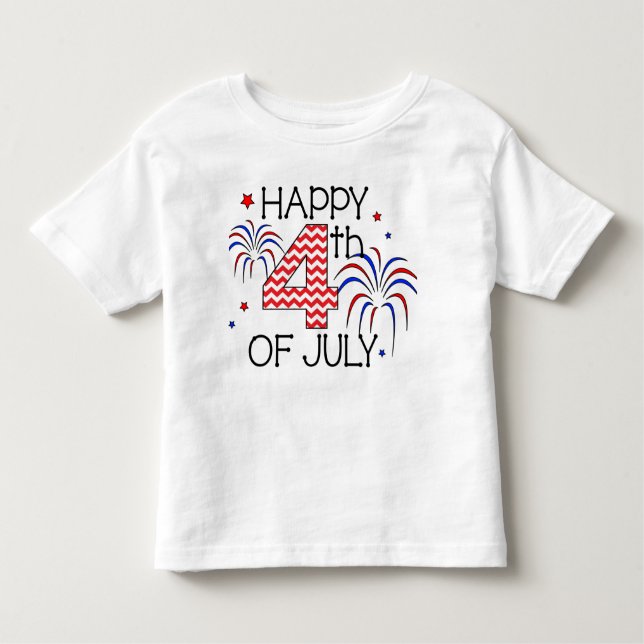 4 juillet T-shirt heureux d'enfant en bas âge (Devant)