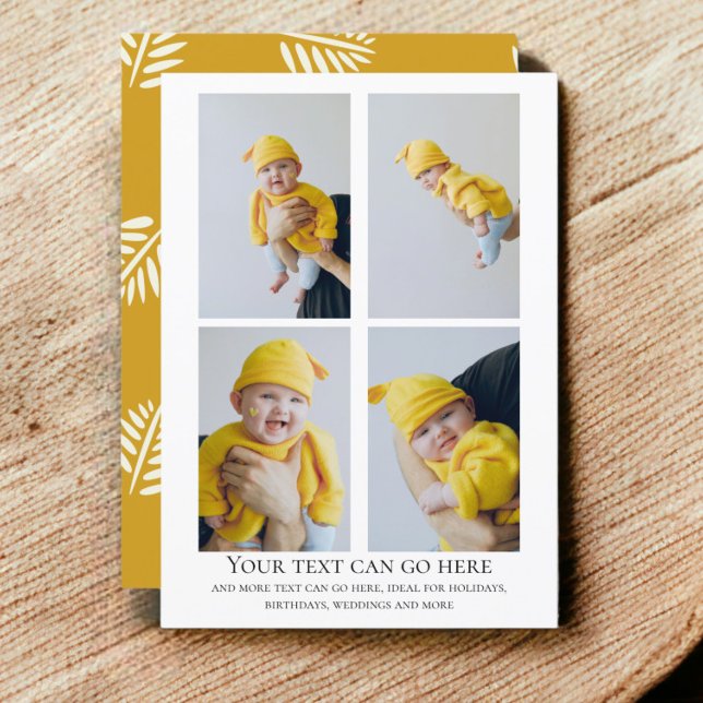 4 modèle de dos à motif de photo et de feuille (4 Photo and leaf pattern back template flat cards from Ricaso. Make your own for many occasions)