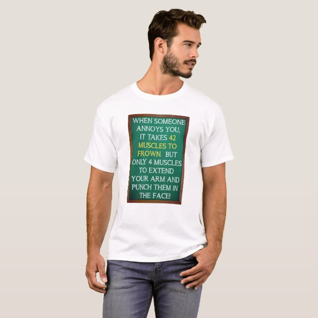 4 muscles pour frapper un t-shirt drôle (Devant entier)