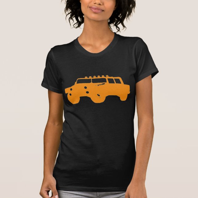 4 par le T-shirt de véhicule de 4 oranges (Devant)